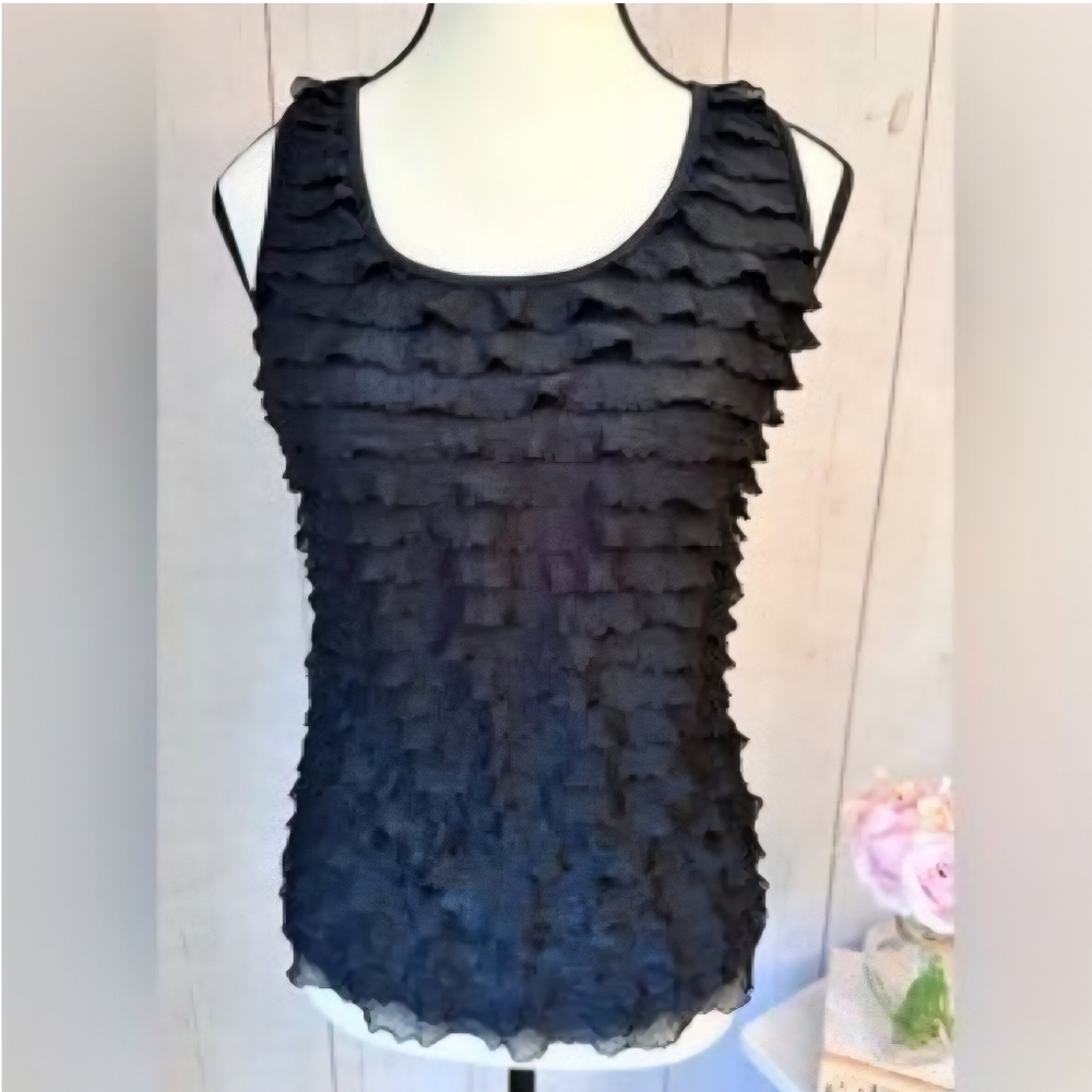INC International Concepts Women's Sleeveless Ruffled Tunic Top Small